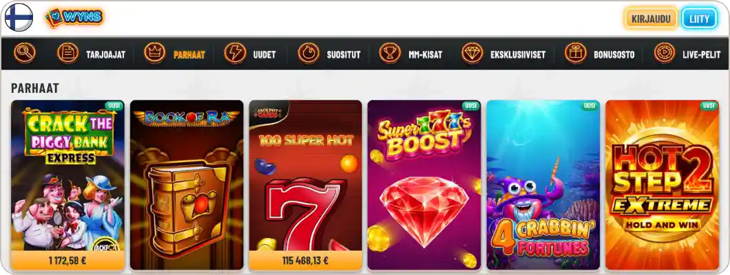 Wyns Casino kolikkopelit yli 7700 slottia