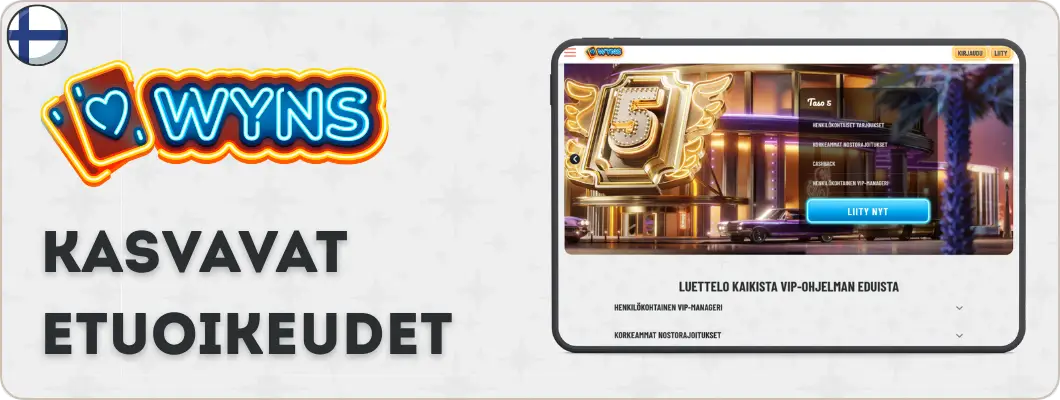 Wyns Casino VIP-tasot ja kanta-asiakasedut suomalaisille pelaajille